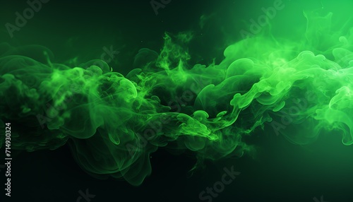 Abstract green smoke on a dark background.
