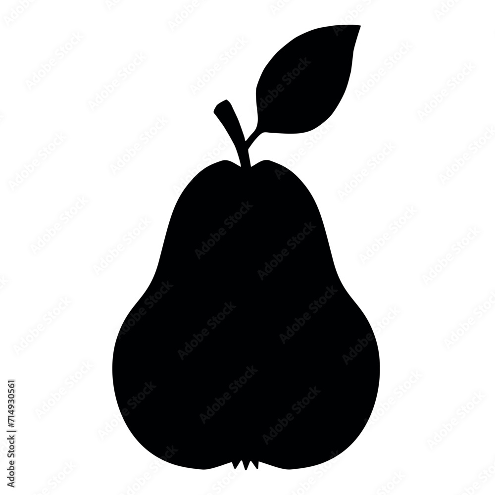 Pear silhouette icon. Vector illustration Pear silhouette icon. Vector illustration