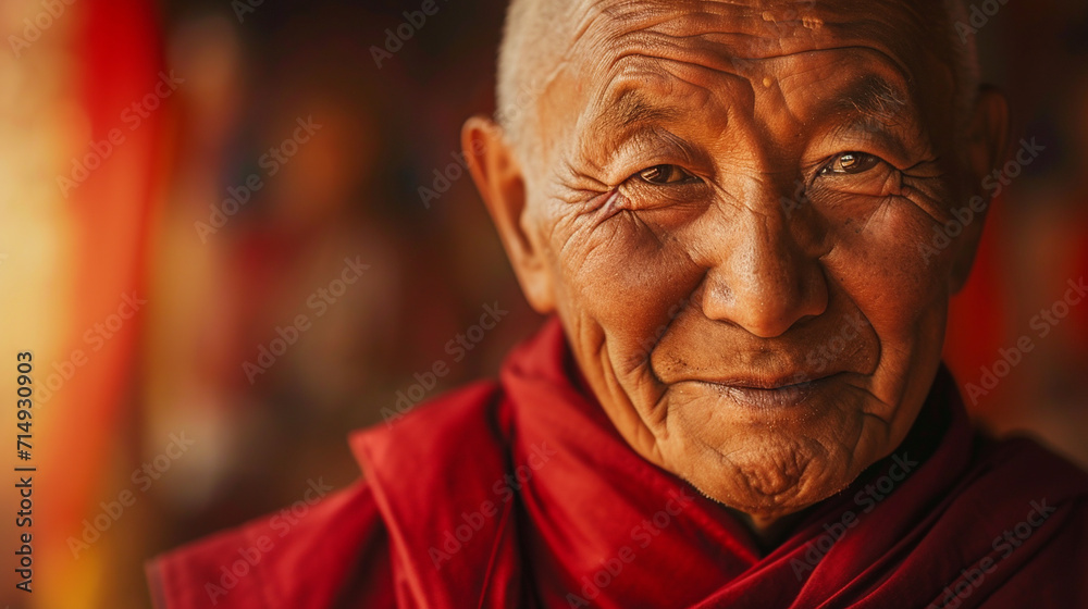 Portrait of a monk.  - obrazy, fototapety, plakaty 