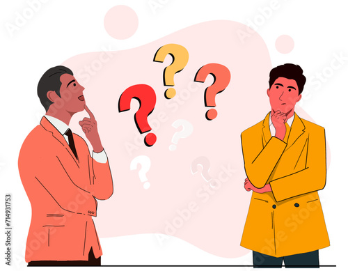Curiosity people and asking questions concept vector illustration