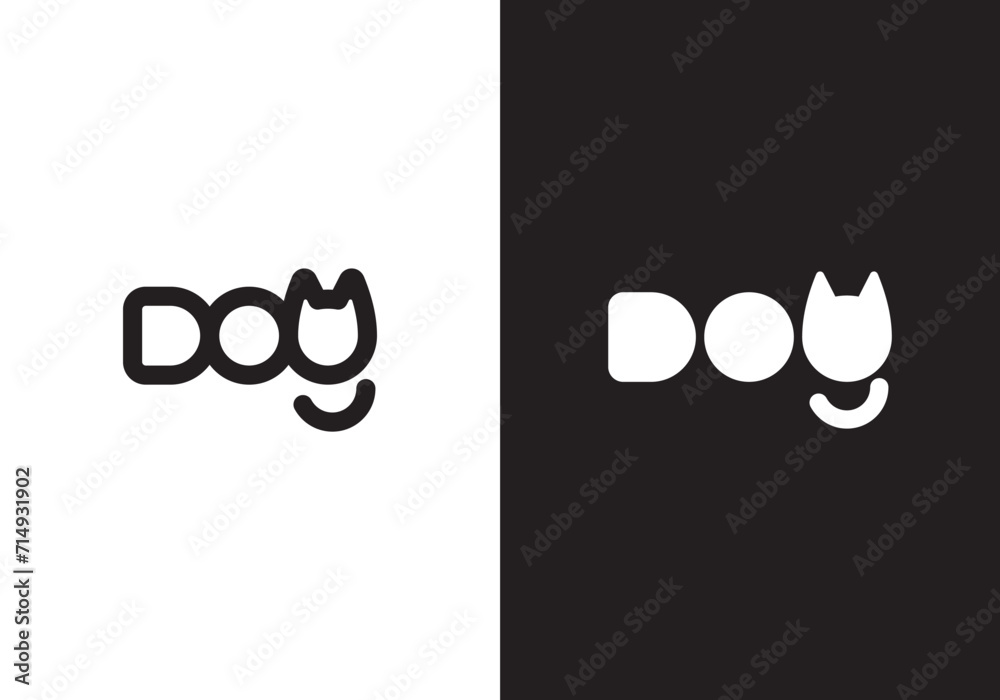 dog and cat logo design. pet care wordmark concept element symbol template - obrazy, fototapety, plakaty 