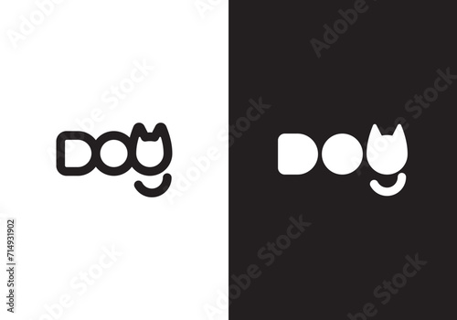 dog and cat logo design. pet care wordmark concept element symbol template