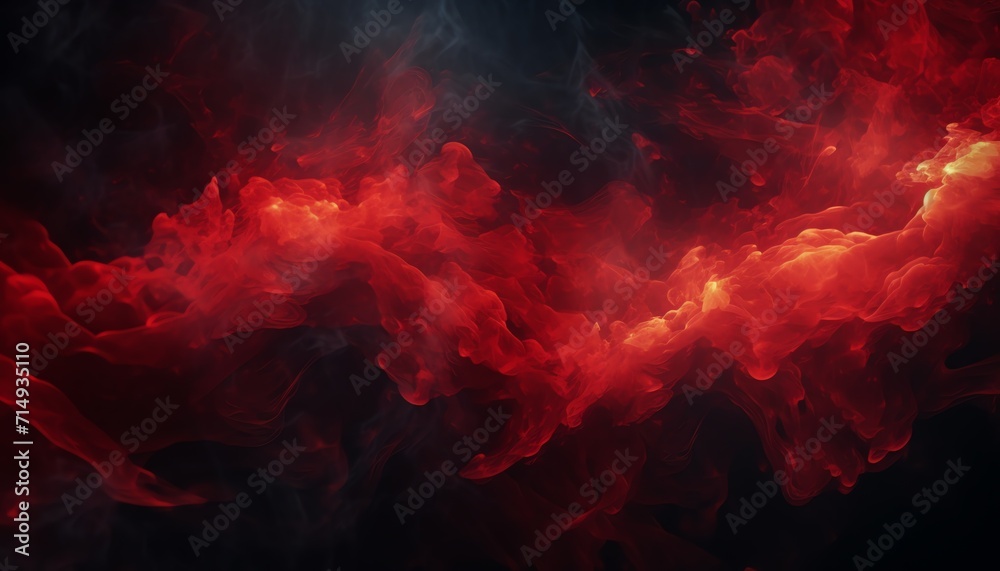 Abstract red smoke on a dark background.