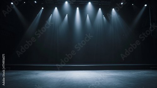 multi-purpose show stage. Suitable platform for concerts, dances, one-man plays. Stand up show. Suitable for backgrounds. Contemporary looking, bright and bright stage. photo