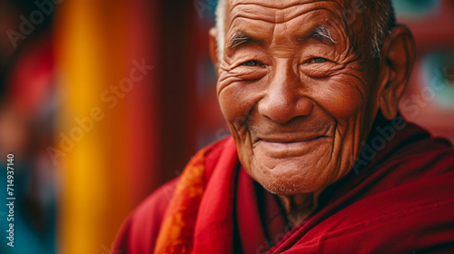 Portrait of a monk.  photo