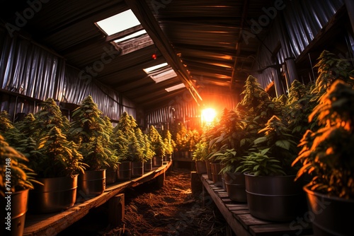 Thriving cannabis cultivation on an industrial scale. a glimpse into marijuana legalization photo