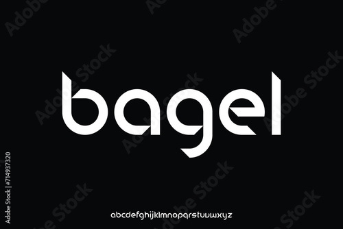 Foto Modern sharp decorative sans serif alphabet display font vector illustration