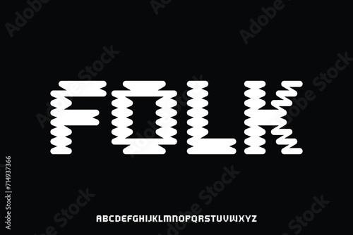 Unique bold decorative liquid curvy alphabet display font vector