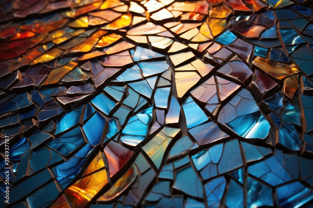 A visually striking mosaic formed by shattered crystals
A visually striking mosaic formed by shattered crystals