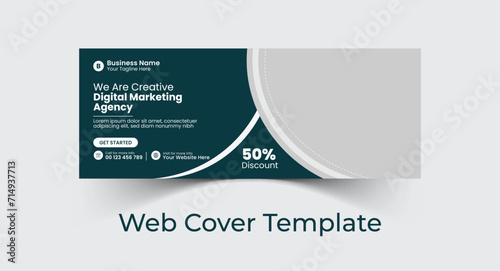 Professional corporate business social cover template design and web banner template design with creative, eye catching, professional and modern colorful layout vector