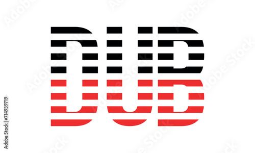 DUB three initial letter iconic line negative space minimal logo design vector template. monogram, abstract, wordmark, business, typography, minimalist, brand, company, flat, modern, unique, simple