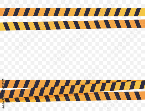 Police danger line caution yellow tape attention concept. Vector graphic design illustration photo