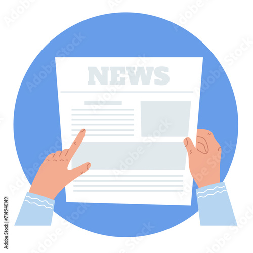 Newspaper. Daily news. Vector flat cartoon illustration