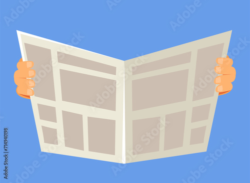 Newspaper. Daily news. Vector flat cartoon illustration