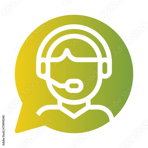 virtual assistant flat gradient icon