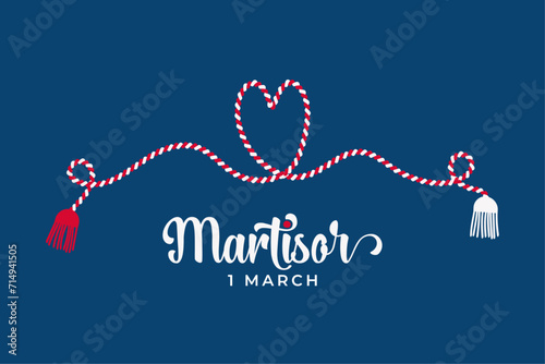 Martisor vector illustration. March 1st holiday of spring in Romania and Moldova.