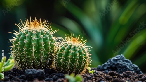 Cactus in nature  cactus grows in rocks and sand