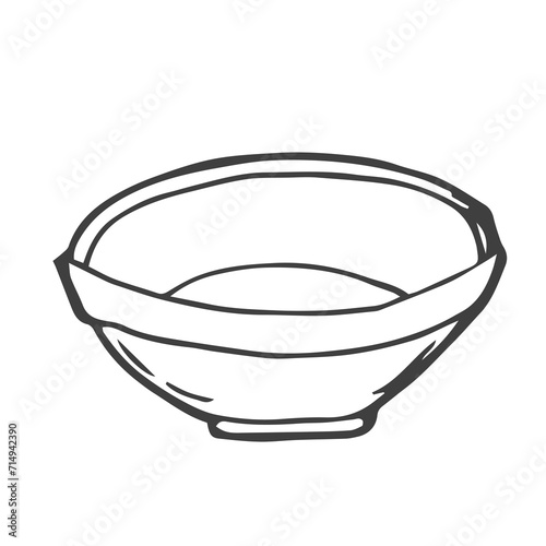 Doodle bowl sketch in vector