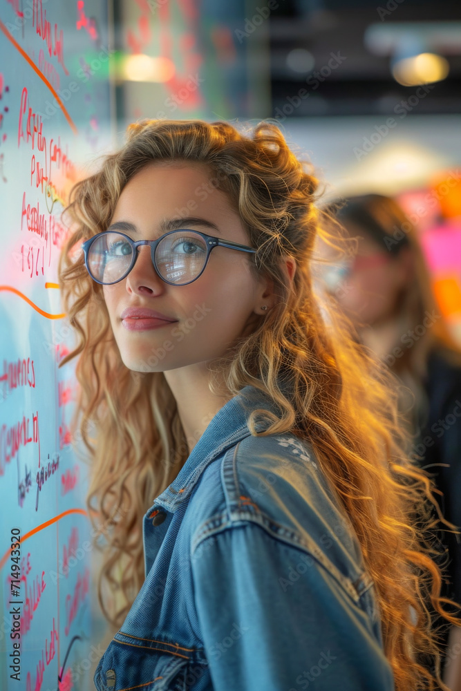 Personen, die Notizen auf einem Whiteboard schreiben Personen, die Notizen auf einem Whiteboard schreiben