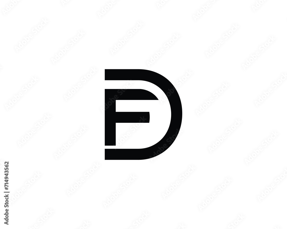 DF FD logo design vector template