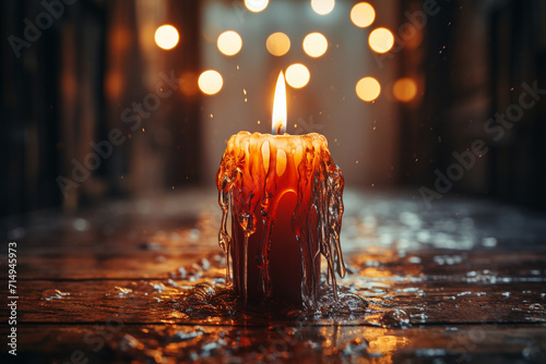 A burning candle symbolizes emotional exhaustion