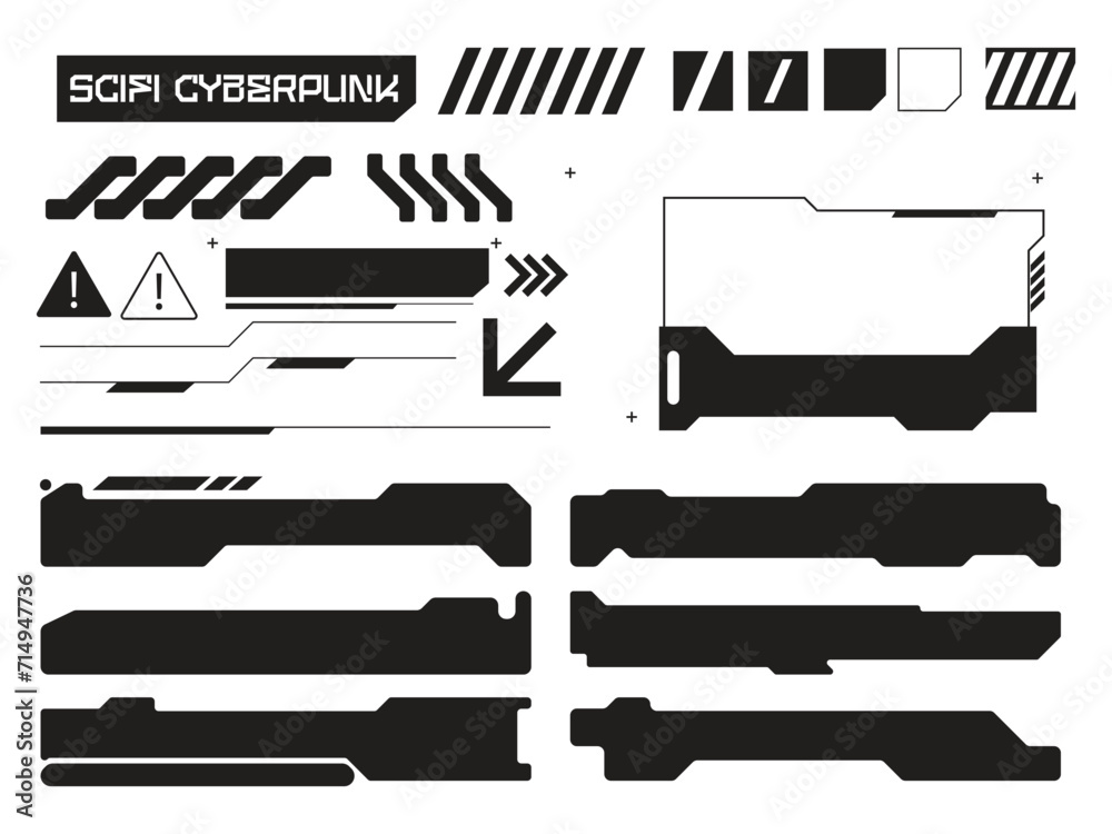 Big set of Sci Fi modern user interface elements. futuristic abstract ...