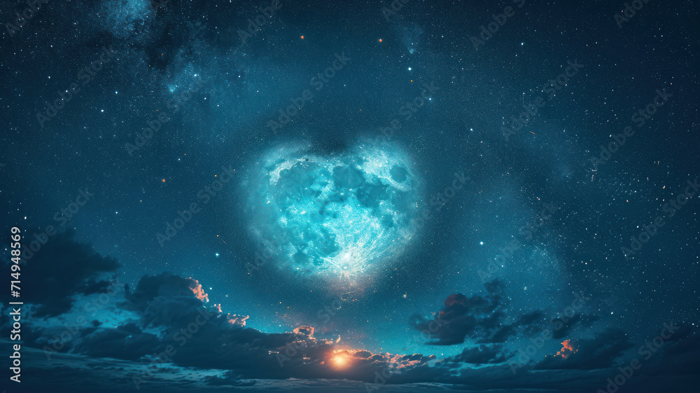 Starry Night Love, Moonlit Heart in the Sky
