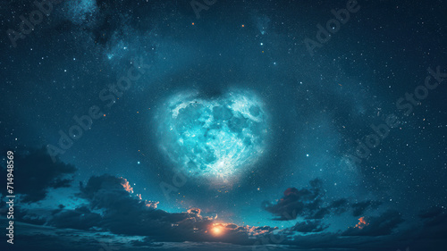 Starry Night Love  Moonlit Heart in the Sky