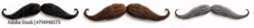 Two Brown Wire Moustaches Generative AI photo