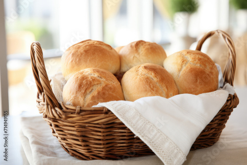 A Basket of Bread Rolls on ...
