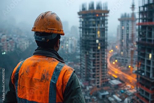 Indian civil engineer overseeing a construction