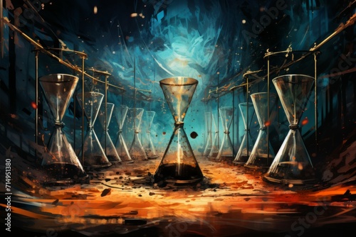 Enigmatic time-warping hourglasses in Fantasy - Generative AI #714951380