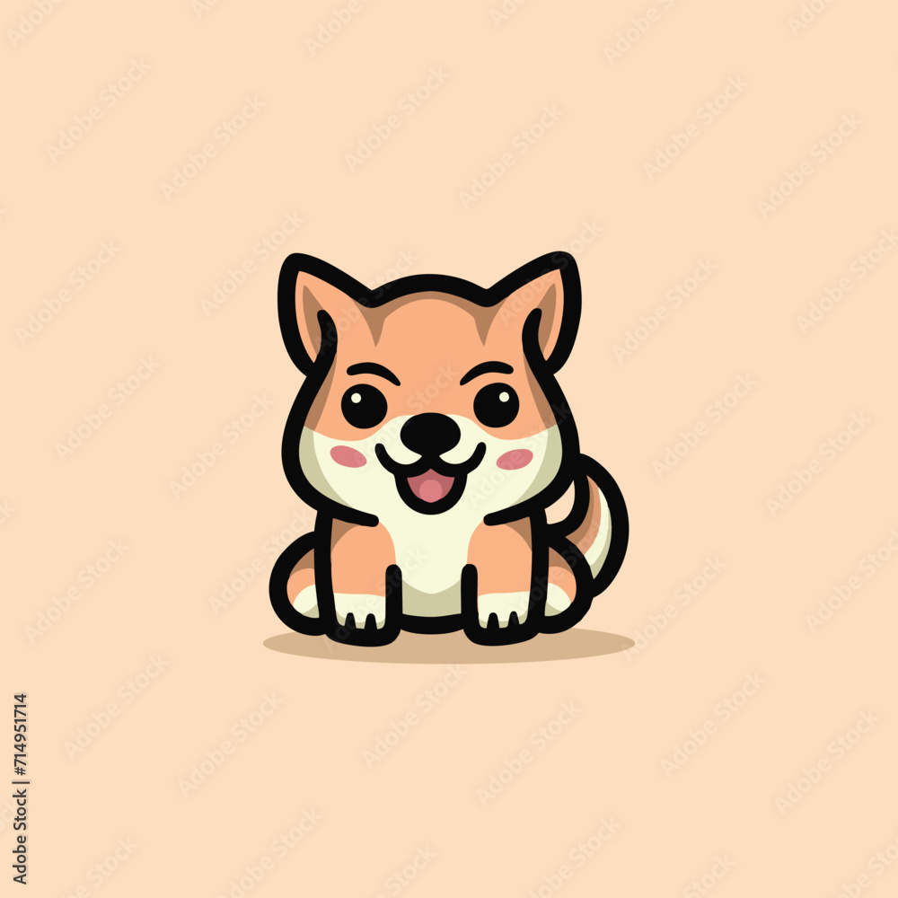 Cute Shiba inu Dog Cartoon Mascot Animal Vector Logo Design illustration Cute Shiba inu Dog Cartoon Mascot Animal Vector Logo Design illustration