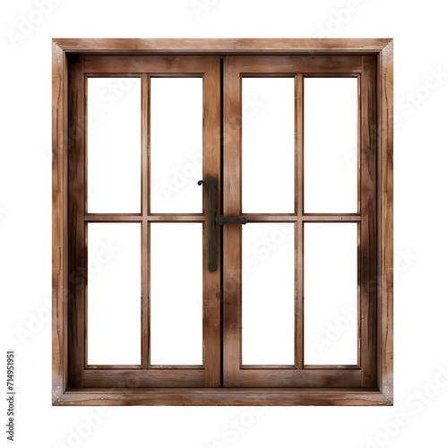 Wooden window on transparent background PNG