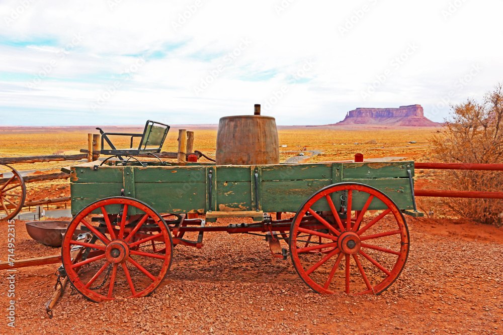 Wagon in Monument Valley, Utah