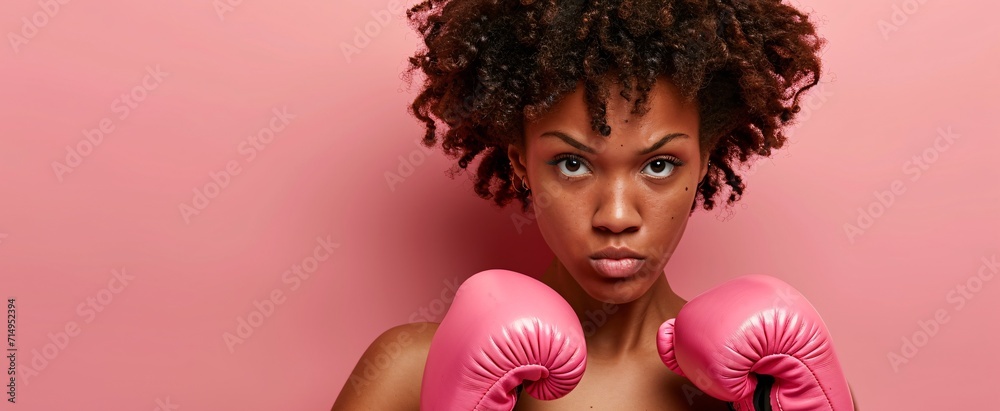 African American Woman Boxer Generative AI - obrazy, fototapety, plakaty 