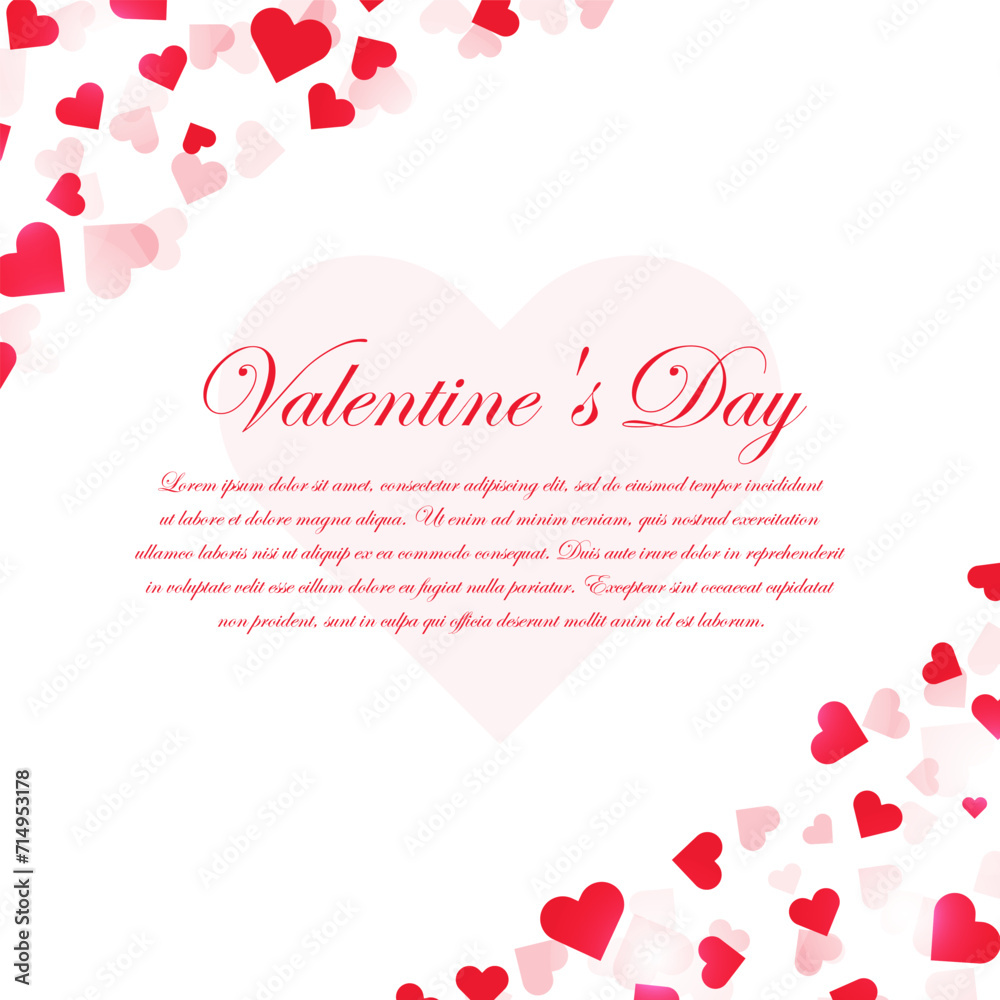 Greeting card of Valentine day with dandelion flower and hearts. February 14 holiday of love. Congratulation with Love. Vector illustration for postcards, banners, backgrounds and wallpapers.