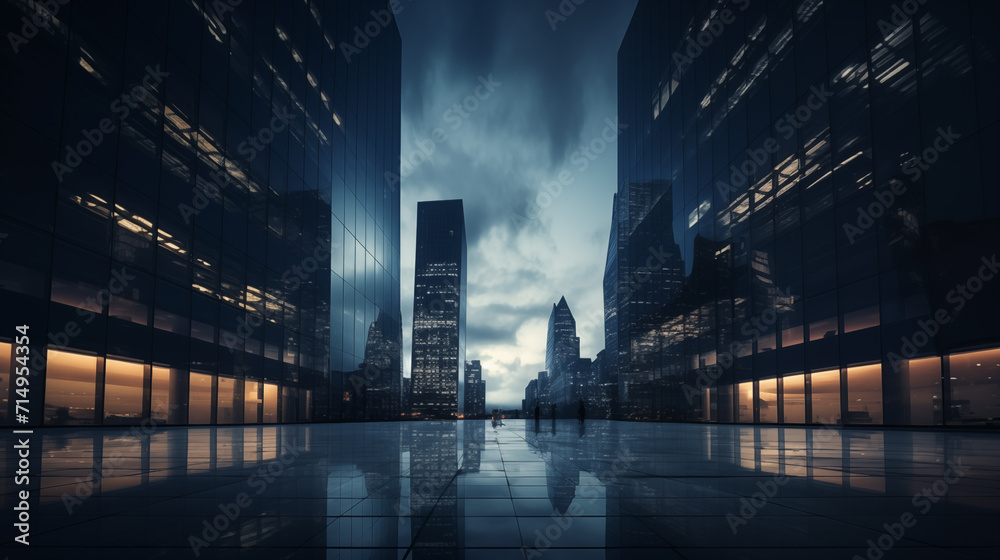 Obraz premium Abstract business and finance background. Modern urban business district