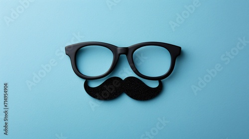 Black Glasses with a Mustache Sticker Generative AI