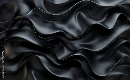 Abstract 3d black background, organic shapes seamless
