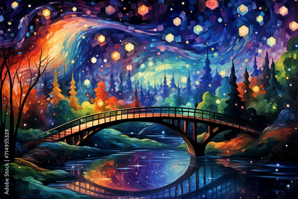 Whimsical starlight bridges in Fantasy - Generative AI Whimsical starlight bridges in Fantasy - Generative AI