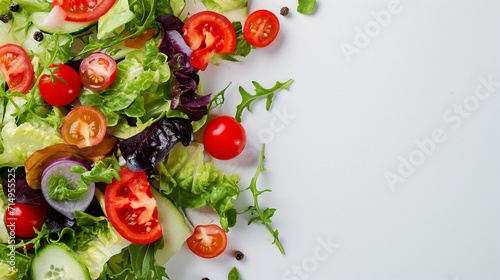 Mixed Greens Salad from Above - Healthy Eating