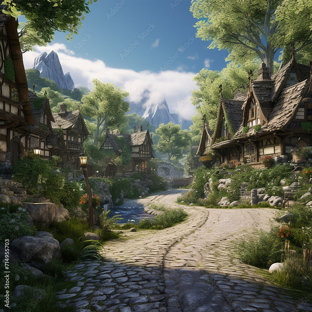 natural village view realestic ai generative airt natural village view realestic ai generative airt