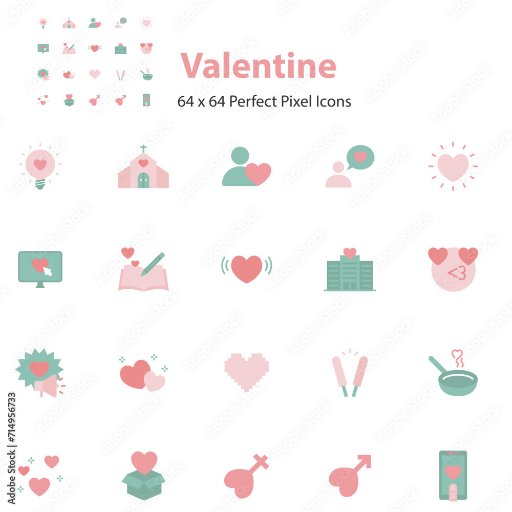 set of valentine icons, love and romance