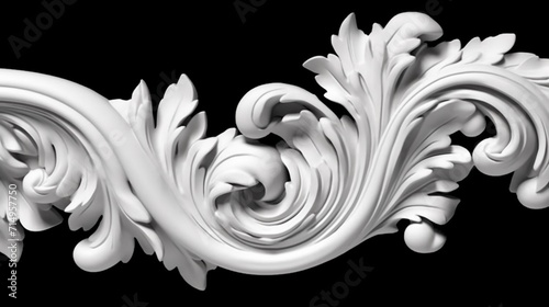 3d realistic white plaster decorative Smooth-drawn