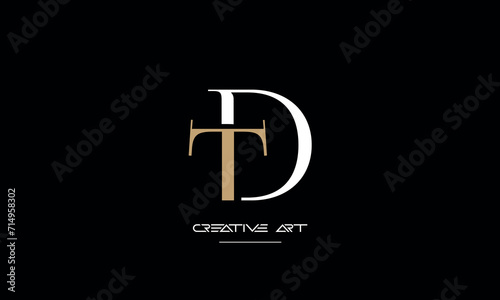 DT, TD, D, T abstract letters logo monogram