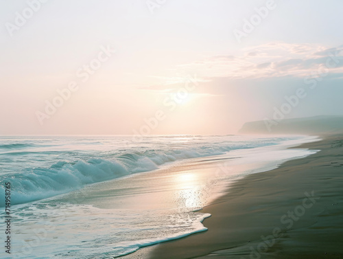 A serene and empty beach at sunrise. © Mosaic Media