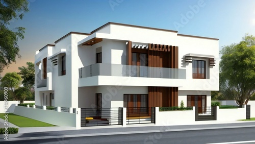 3d rendering of modern cozy house isolated on white background. Real estate concept. © home 3d