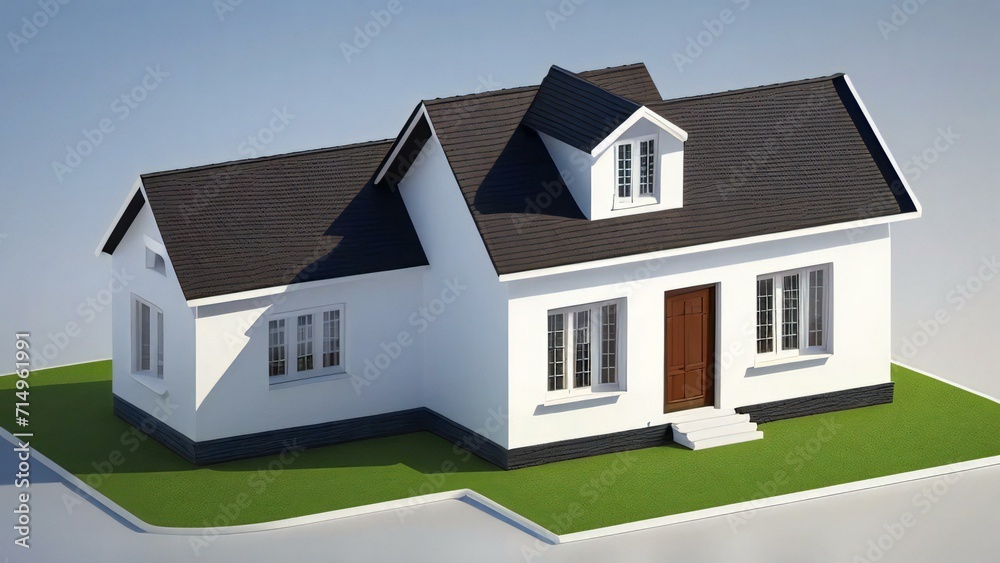 3d rendering modern house isolated on white background, Concept for real estate or property. 3d rendering modern house isolated on white background, Concept for real estate or property.