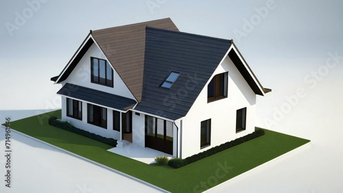 3d rendering modern house isolated on white background, Concept for real estate or property.